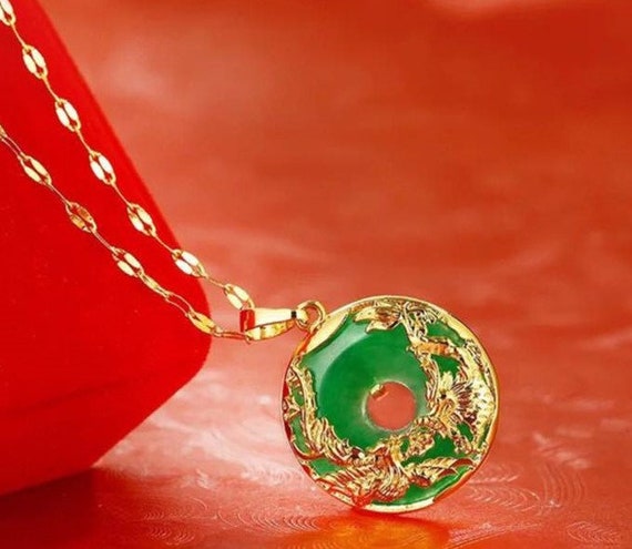 Hetian green jade and gold plated earrings