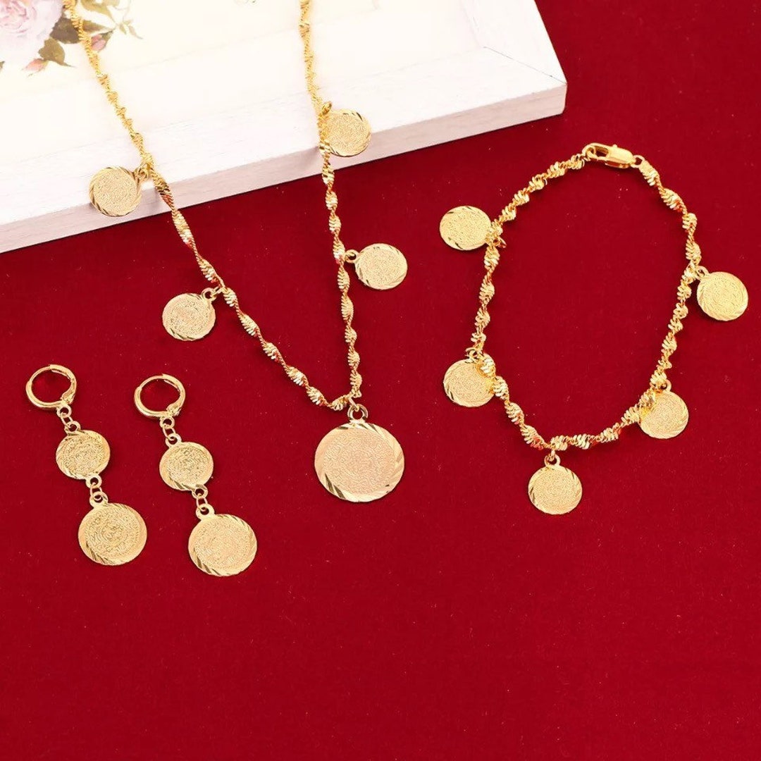 Coin Jewlry Set Gold Coin Jewelry Set for Women Arab Coin Etsy