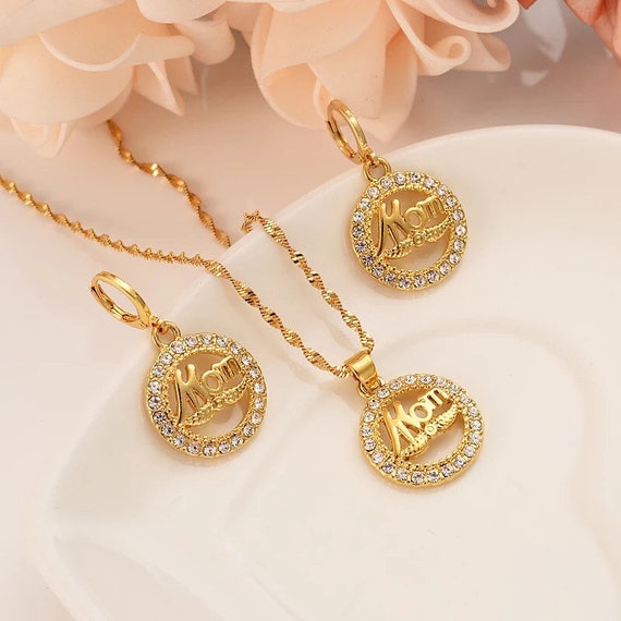 24K Gold Plated Jewelry Set for Mom Jewelry Sets Etsy