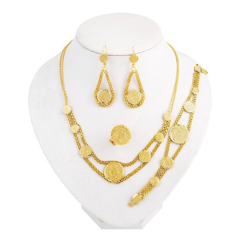 24K Gold Coin Jewelry Set for Women African Jewelry Jewelry Etsy