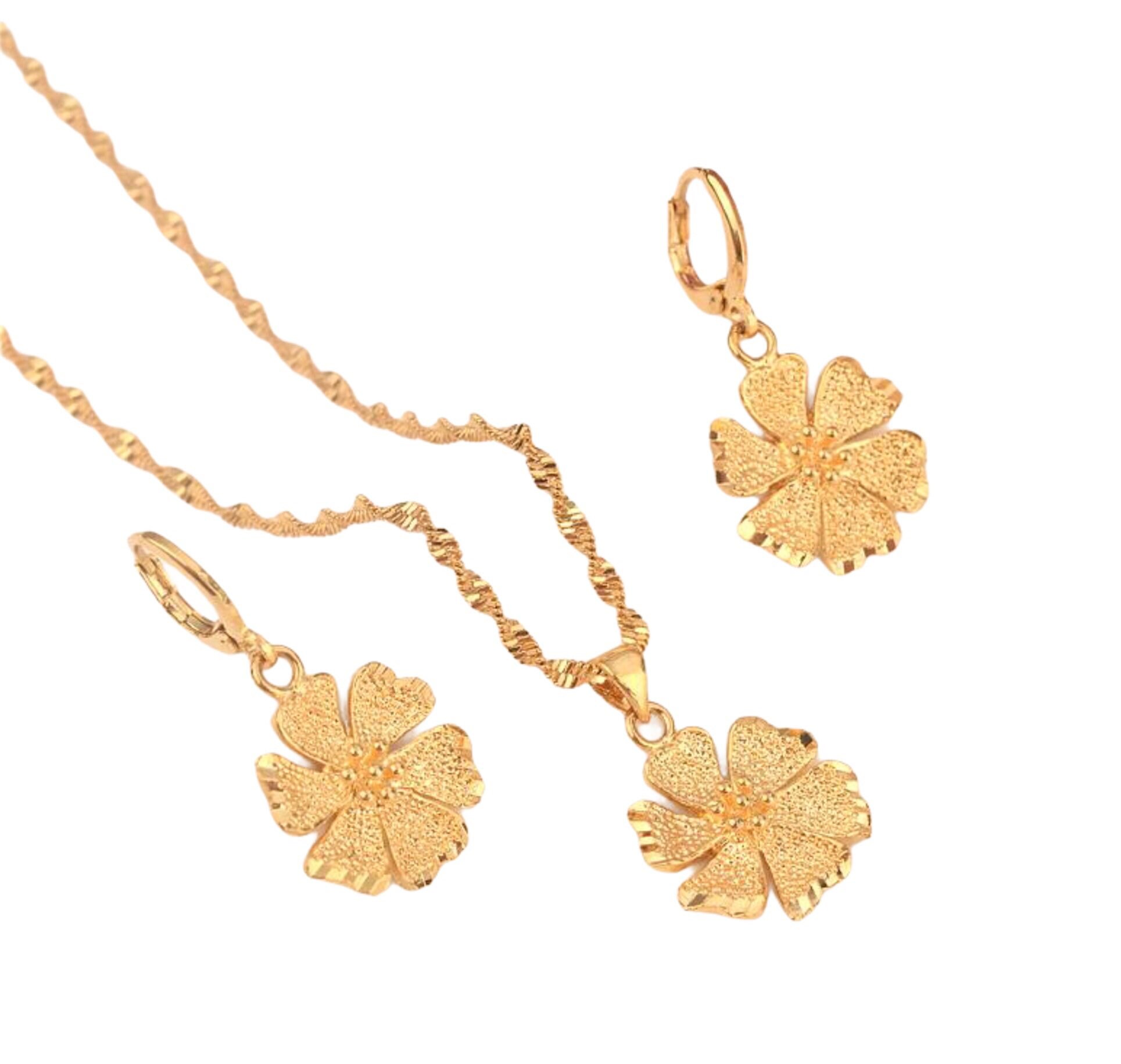 24K Gold Jewelry Set Dubai Gold Jewelry Set Necklace & Etsy