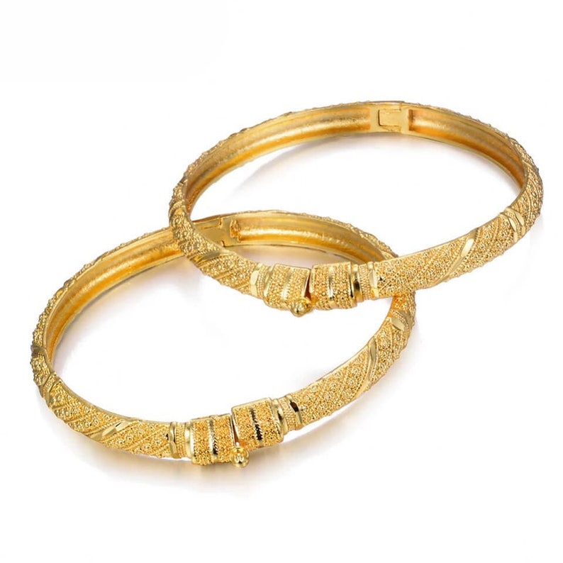 24K Gold Bangles for Women Bangles Dubai Gold Bangles for Etsy Canada