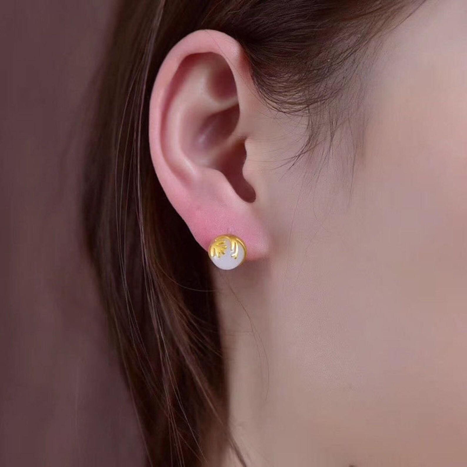 Jade Stud Earrings Jade Stud Unique Stud Earrings Ancient Etsy