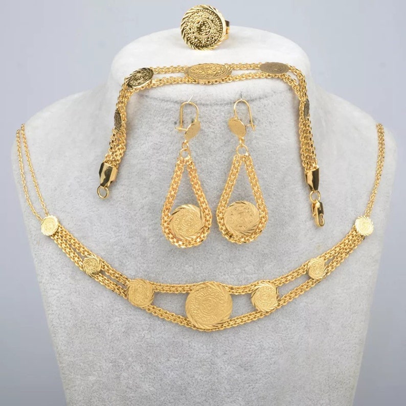 24K Gold Coin Jewelry Set for Women African Jewelry Jewelry Etsy