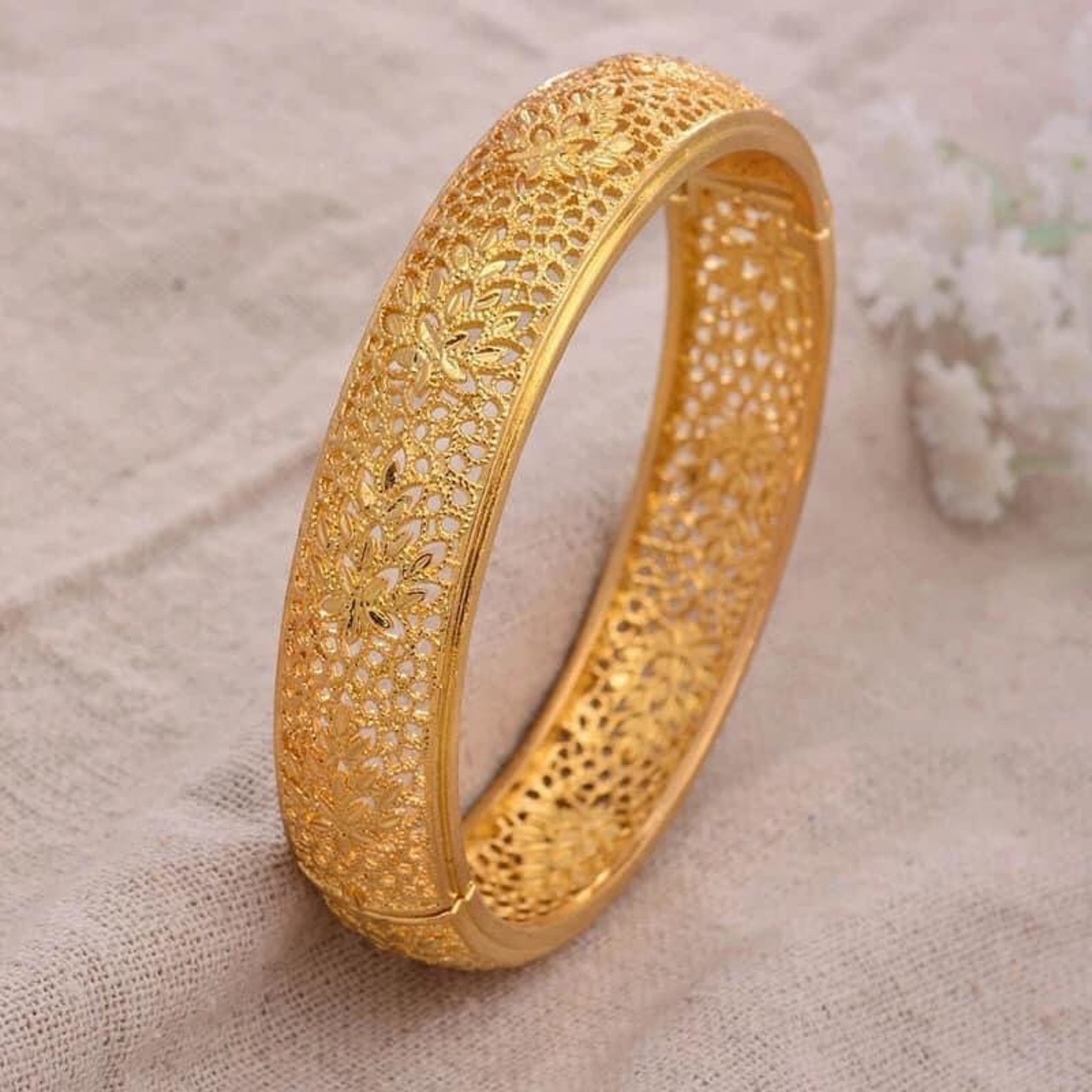 Dubai Gold Bangles for Women 24K Gold Bangles for Women Etsy