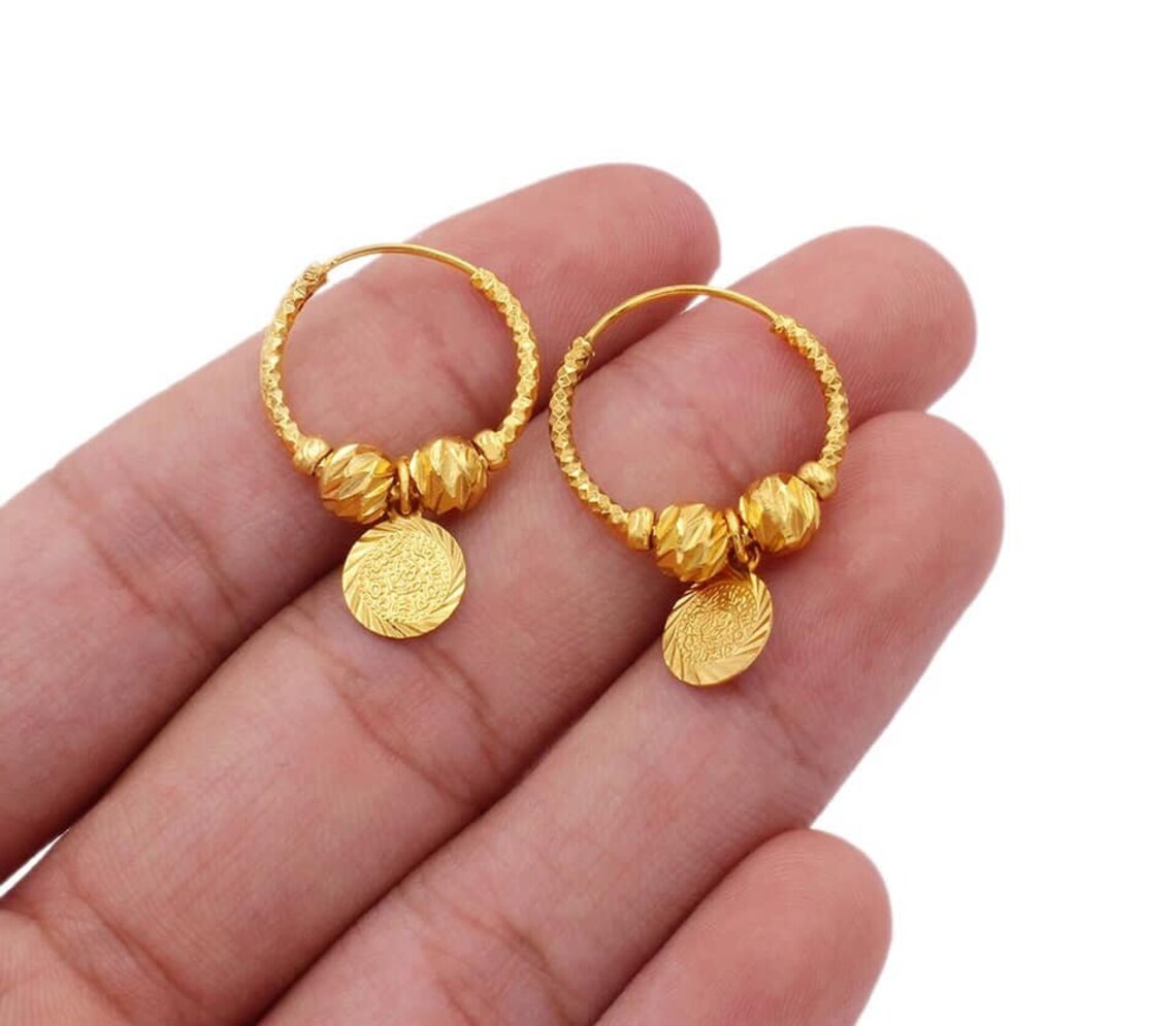24K Gold Hoops Earrings Minimalist Hoop Earrings Bridesmaid Etsy Canada