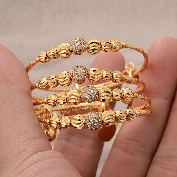 Gold Bangles 410 Years Old Girls. Gold Bangles for Baby Etsy