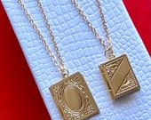 Book Locket Necklace, Gold Book Locket, Photo Locket, Secret Photo Locket, Personalized Book Locket Necklace With Photos, Cute Gift