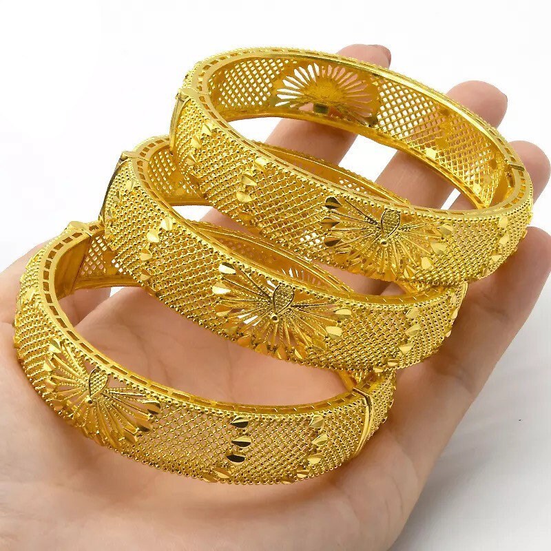 24K Gold Bangles Dubai Gold Bangles African Jewelry Wedding Etsy Canada
