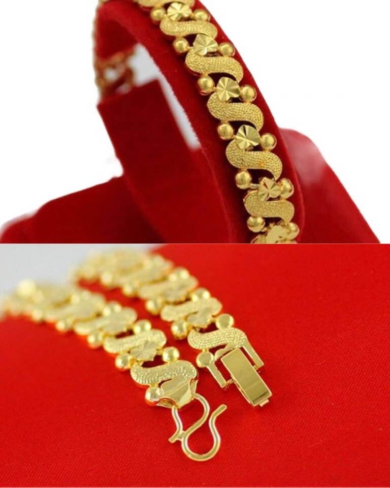 Gold Bracelet 24K Gold Bracelet Link Chain Gold Bracelet Etsy