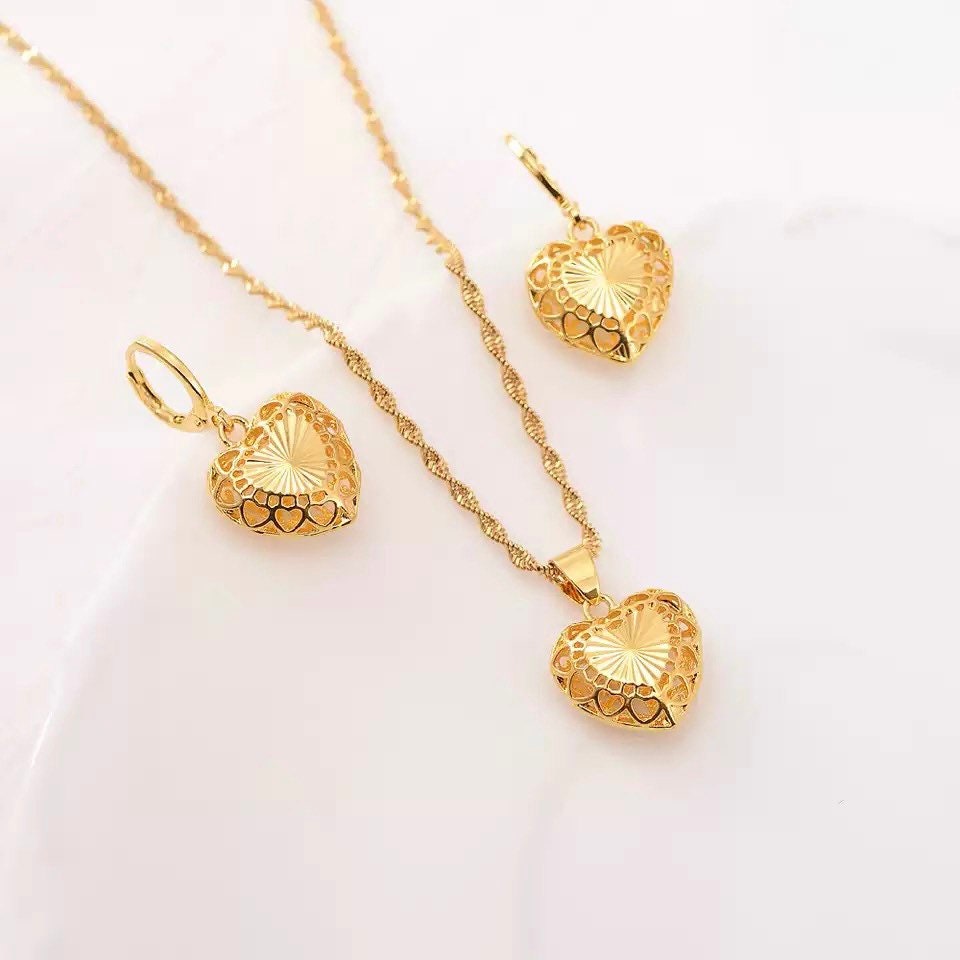 24K Gold Jewelry Set Dubai Gold Jewelry Set Gold Jewelry Set Etsy