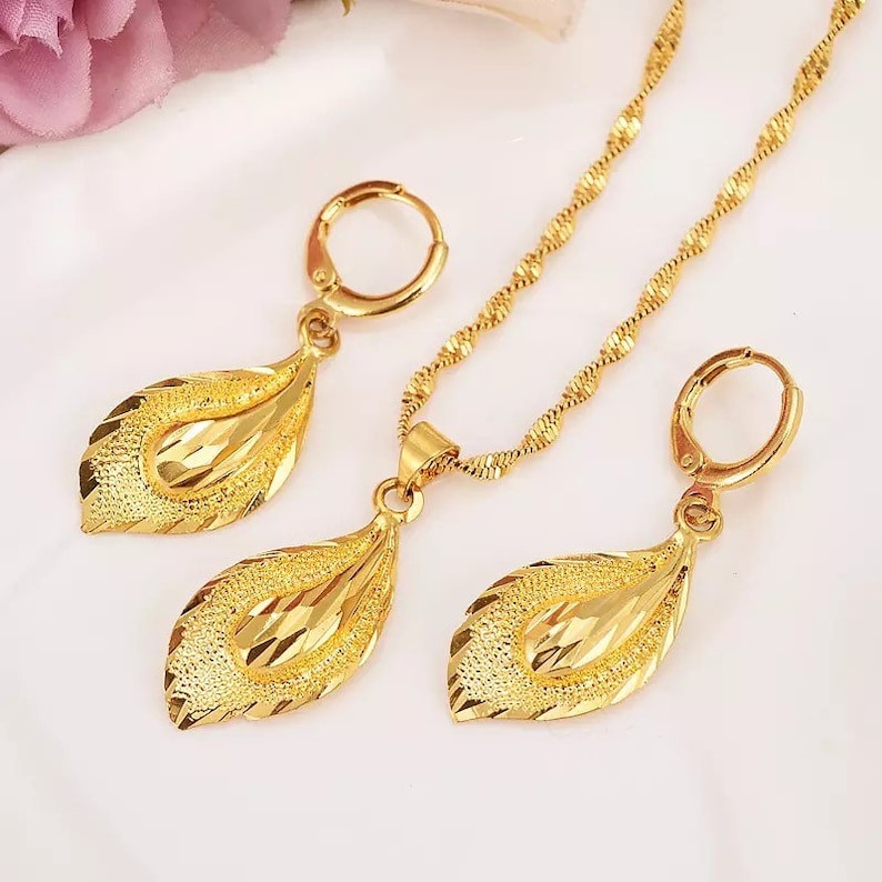 24k Gold Jewelry Set Dubai Gold Jewelry Set Jewelry Set for Etsy