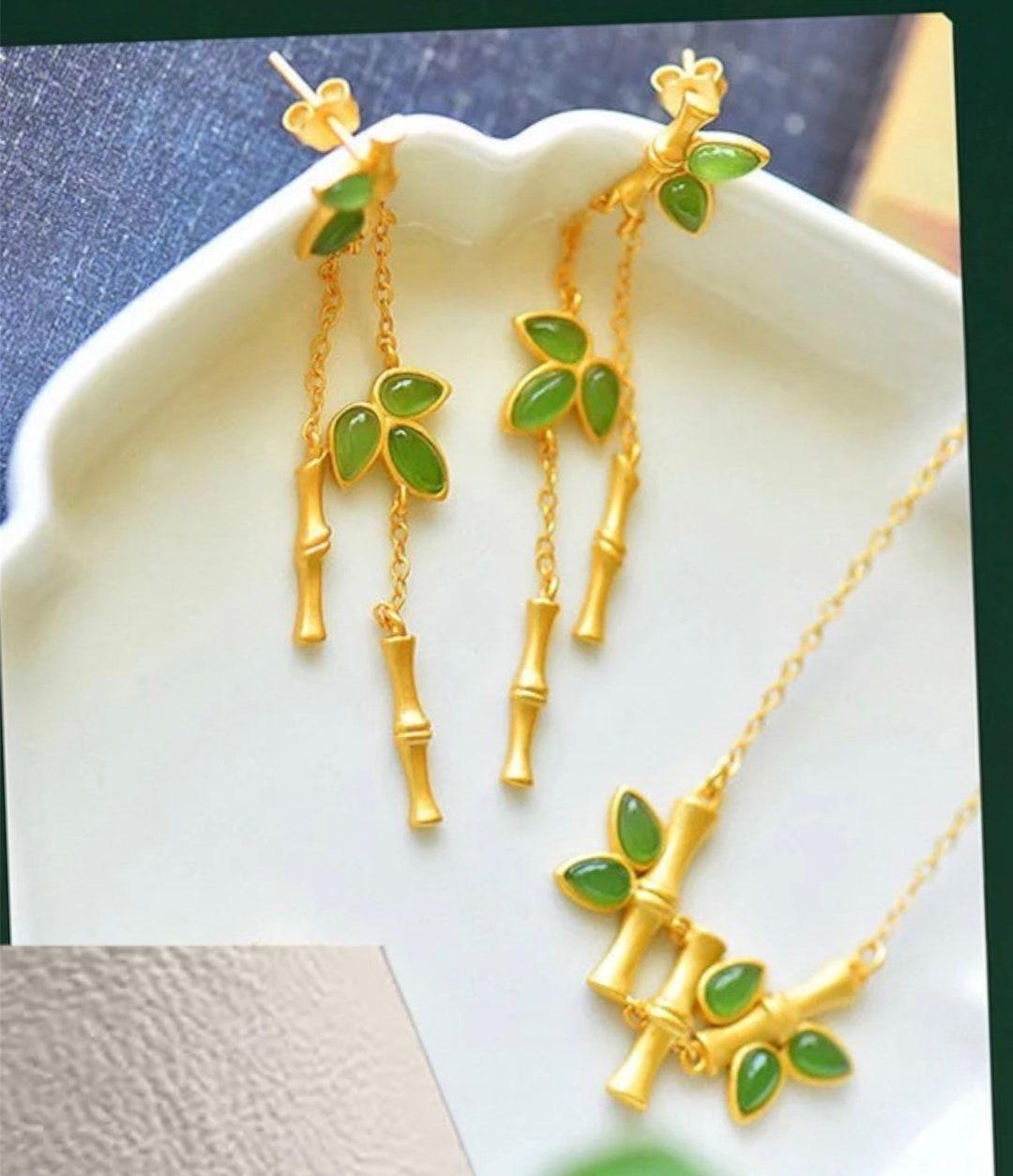 Natural Jade Jewelry Set Women Jade Jewelry Set Retro Green Etsy