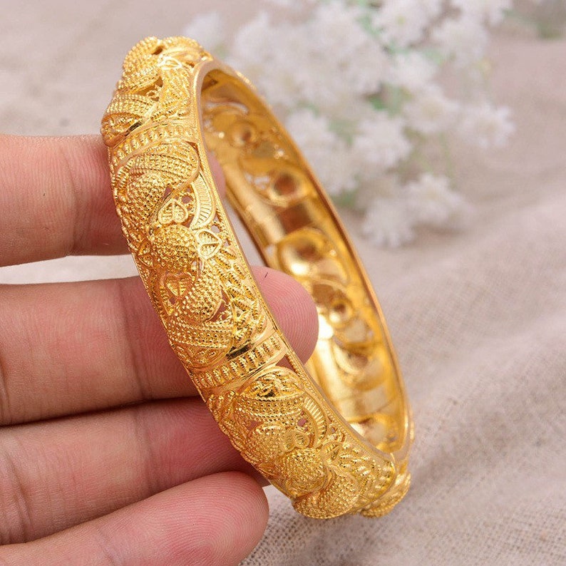 24K Gold Bangles Dubai Gold Bangles Gold Bangles Gift for Etsy Australia