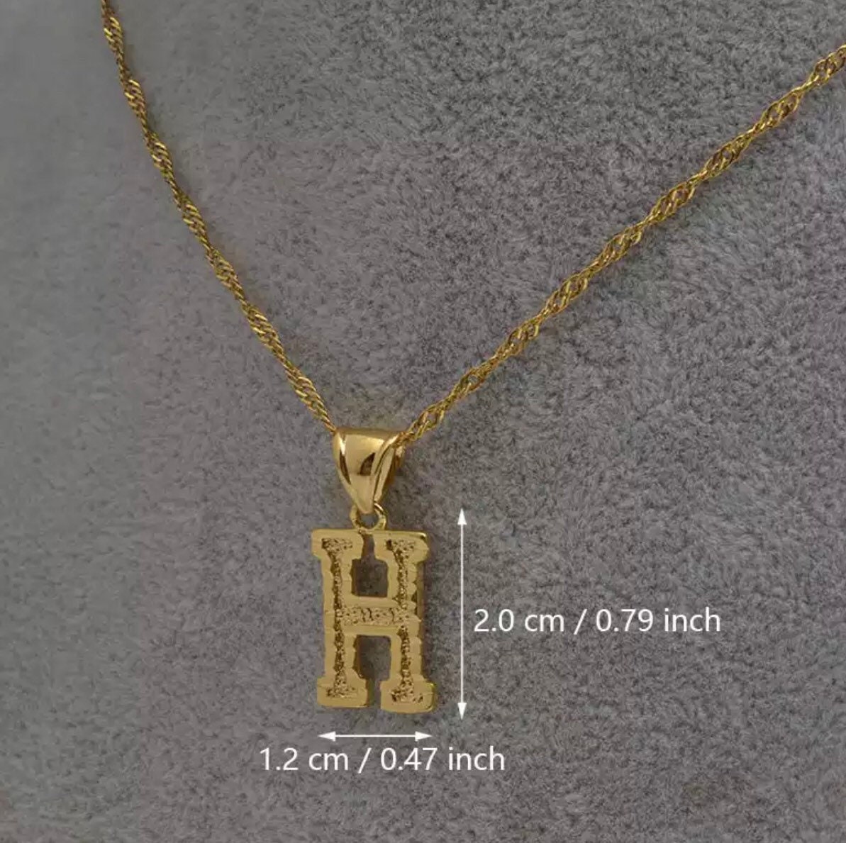 H Initial Letter Gold Initial Necklace Name Necklace Letter Etsy