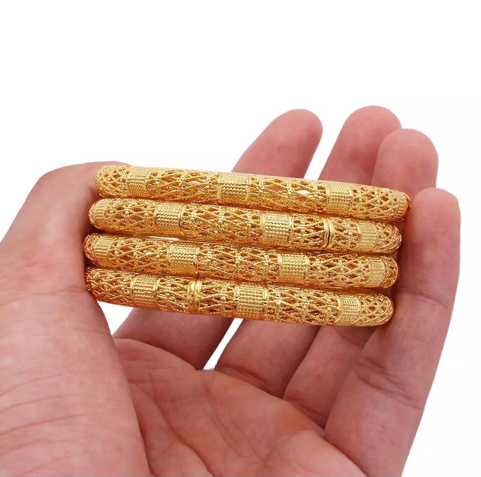 Dubai Gold Bangles for Women 24K Gold Bangles for Women Etsy Canada