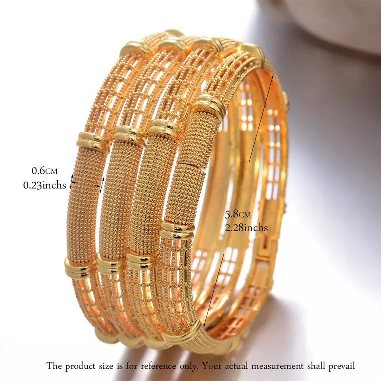 24K Gold Bangles Dubai Gold Bangles for Women Party Bangles Etsy