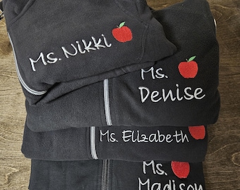 CUSTOM TEACHER  fleeced lined jacket, teacher present teacher appreciation mom gift mama gift teacher sweater teacher gift