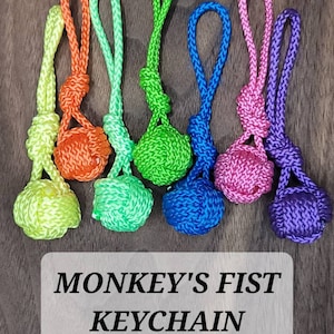 Monkey&#39;s Fist Key Chains , monkey knot , knot Keychain,  marble , sailor knot , sailor knot Keychain,  good luck , gift , trinket , present