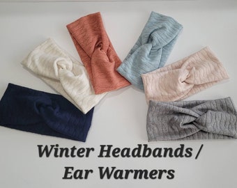 DIADEMAS DE INVIERNO -turbante grueso torcido turbante de tela elástica suave diademas -calentadores de orejas - tejido de cable- diadema súper suave tiempo limitado!