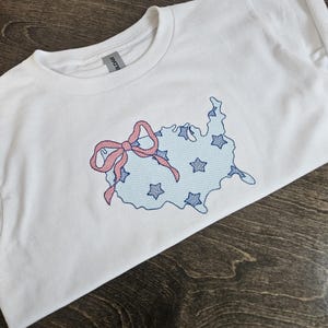 Carte des États-Unis et pulls patriotiques à col rond, chemise pour jeunes, vêtements de liberté, Amérique, Amérique, vêtements, unisexe, brodé,