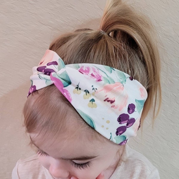 Twist top turbin headband,  soft stretchy fabric headbands for baby, and children, twisted headbands for kids, 40+ colors to choose from!