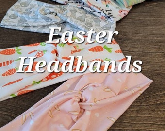 EASTER Headbands - women's twisttop turban soft stretchy fabric headbands - God - Easter Bunny - Easter egg - he is risen - limited time!