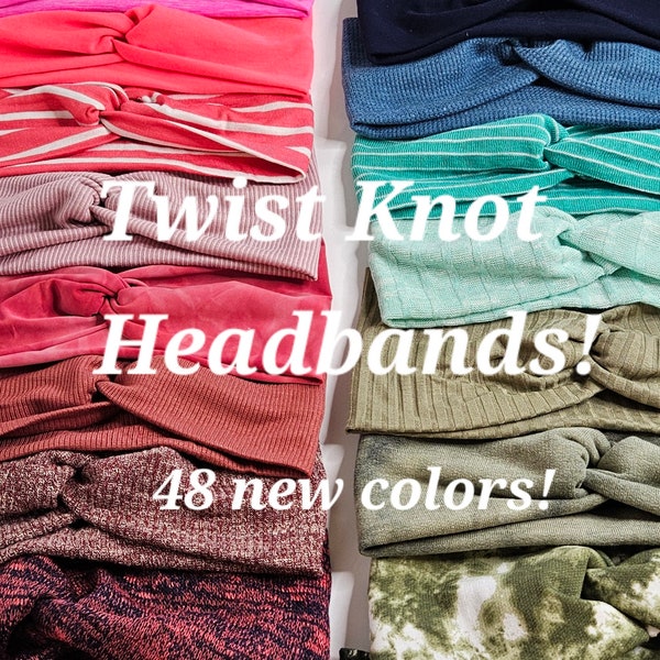 DISCONTINUED Simple twist top turban headband, soft stretchy knit headbands for women, various print twisted headbands , one of a kind !