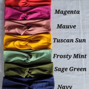 Simple twist top turban headband,  soft stretchy knit headbands for women, various  print twisted headbands, 40+ colors to choose from!