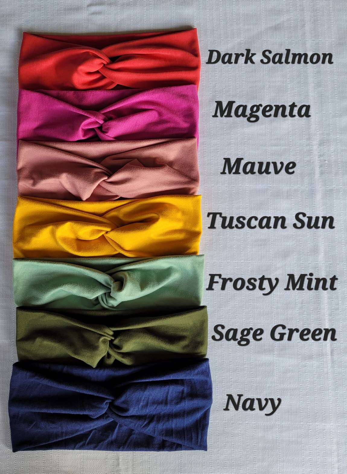 Simple twist top turban headband,  soft stretchy knit headbands for women, various  print twisted headbands, 40+ colors to choose from!