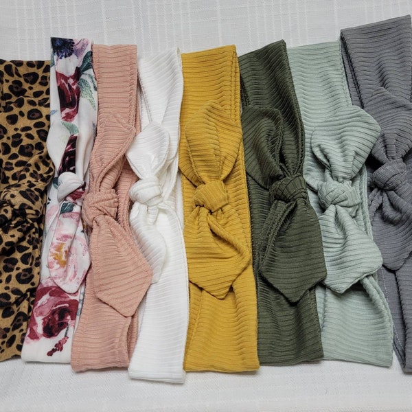 Bandeau à nouer, auto-cravate, bandeaux en tissu doux/spandex pour femmes, plus de 40 tissus au choix !