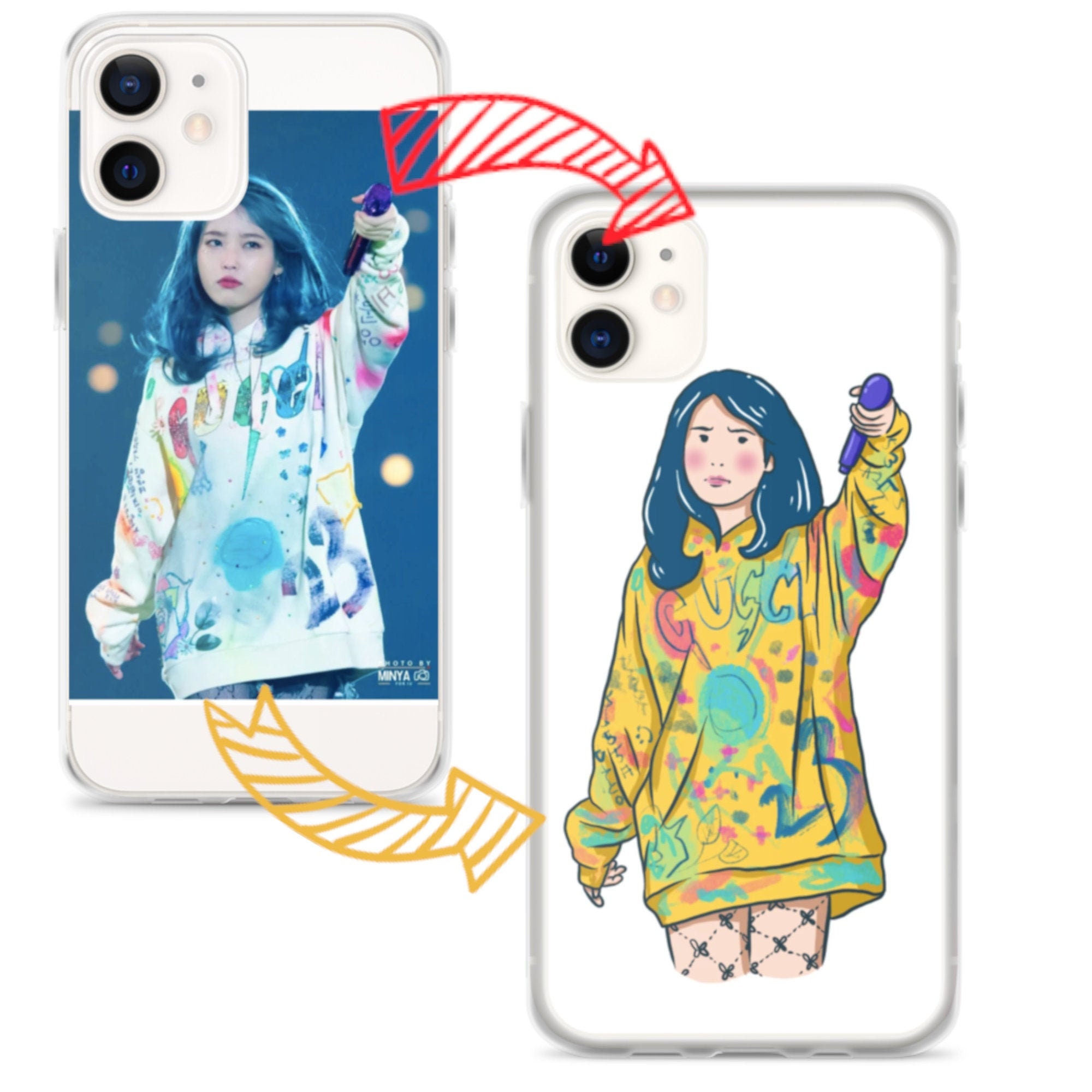 Custom Korean phone case with your illustration picture Etsy