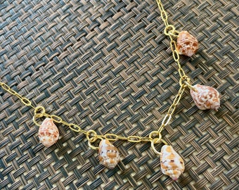 Handmade necklace with real tiny seashell mix