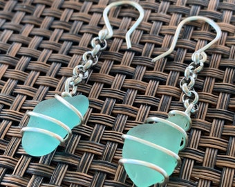 Dainty seaglass earrings