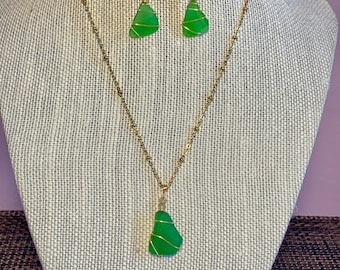 Rocio* genuine seaglass, wire set