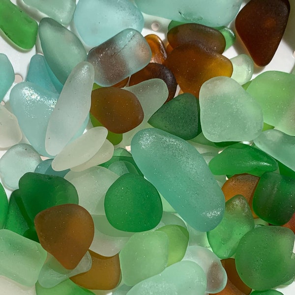 GENUINE, Seaglass, Natural, Beach Tumbled, Flawless, Craft, beach glass, Mixed colors