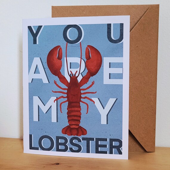 MY LOBSTER you are my lobster cards Greeting card Etsy