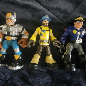 Heróis de Resgate Vintage da Fisher Price! Escolha o seu! Jack Hammer, Forrest Fuego ou Willy Stop!