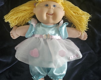 Cabbage Patch Cabbage Patch Kind Puppe spielen entlang blaue Augen blonde Haare