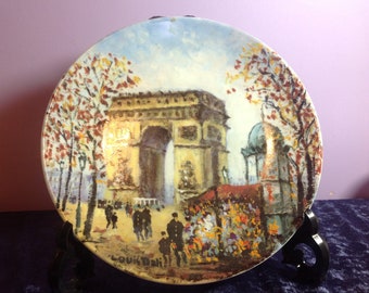LIMOGES collectable plate Made In France Believed to be 1905 to 1930 Hand Painted Purple Violets Pansies Yellow