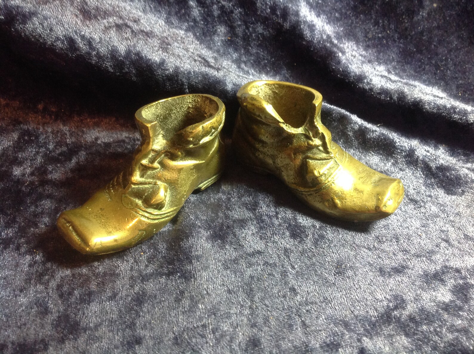 Vintage Miniture Brass Boots Etsy