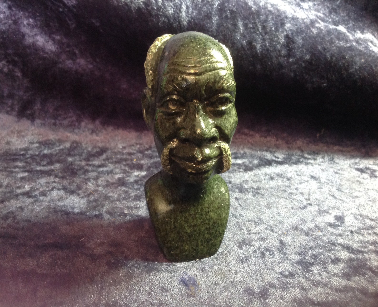Hand Carved Stone Head Etsy