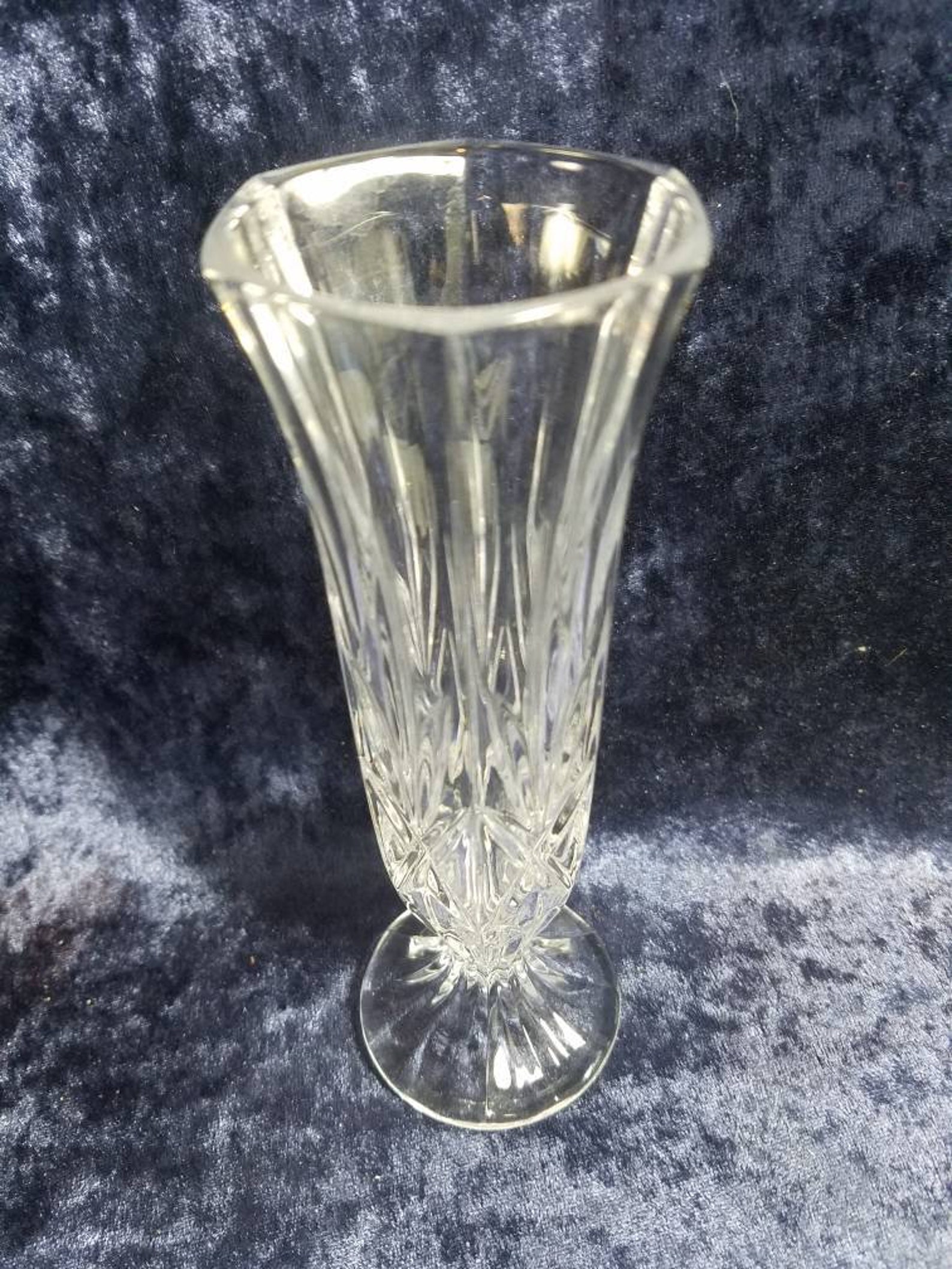 Elegant Pressed Glass Tulip Vase Etsy