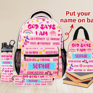 Personalized Name Backpack, Custom Girl Backpack, Custom Name Backpack for Toddler, Custom Backpack, Custom Cute Girl Bookbag, God Kids Bag