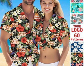 Custom Logo Hawaiian Shirt: Personalized Tropical Photo Shirt, Group Customized Shirts