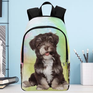 Custom Pet Photo Backpack: Personalized Waterproof Nylon Bag, Back to School Gift, Tie-dye Color