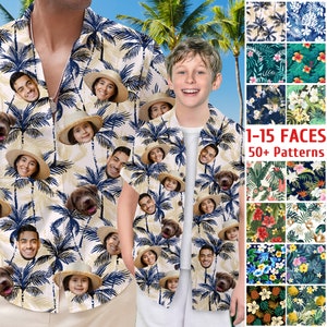 Custom Hawaiian Shirt with Face, Custom Hawaiian Shirt for Men Women, Personalized Hawaiian Shirt, Picture Hawaiian Shirt, Gift for Dad