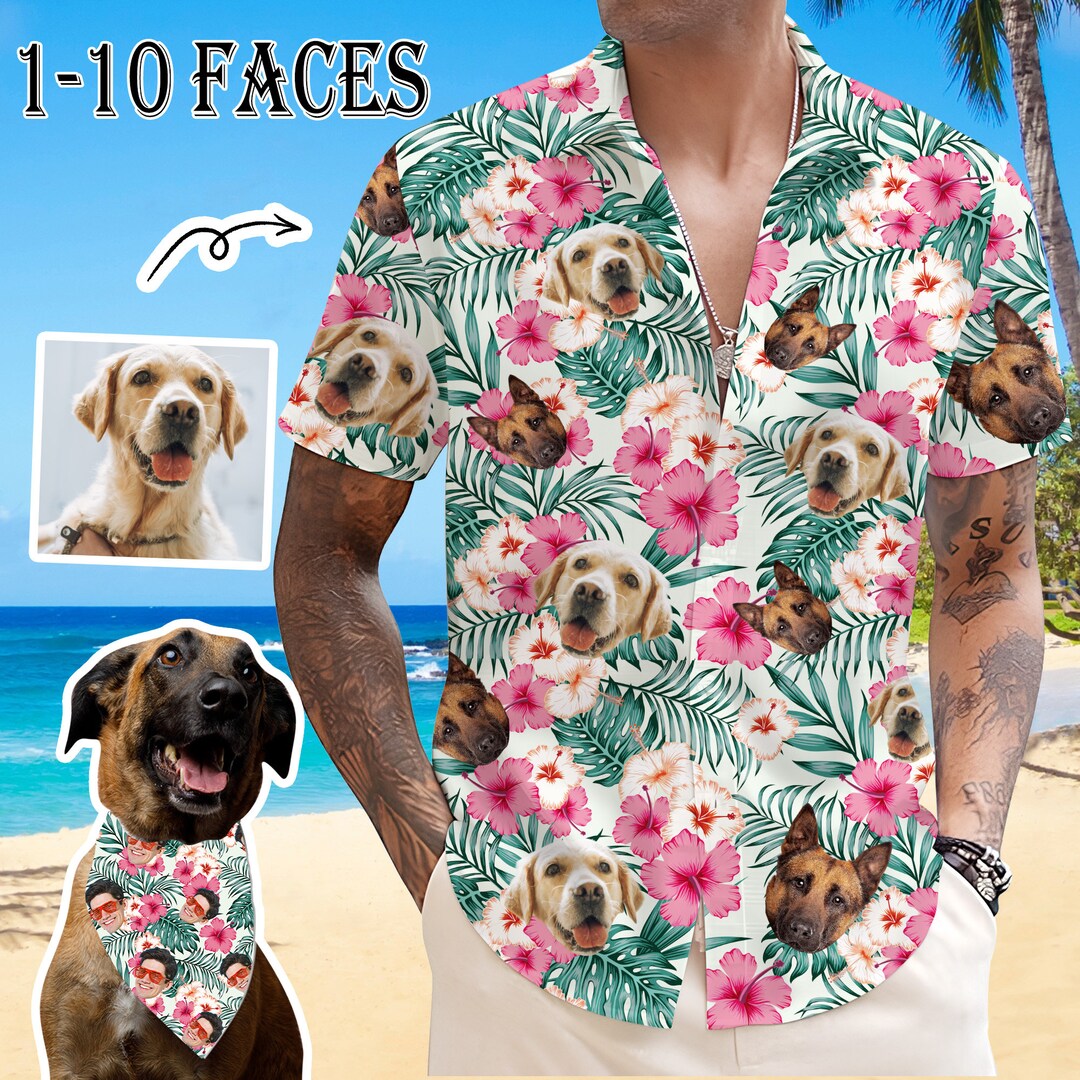 Custom Hawaiian Shirt With Your Photo - Personalized Men's Aloha Shirt Tropical Design - View #3