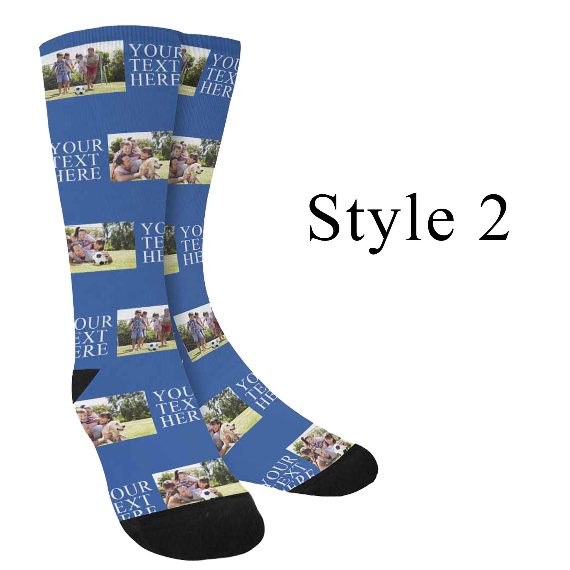 Custom Photo Socks: Personalized Family Gift, Photos and Text Socks - Etsy