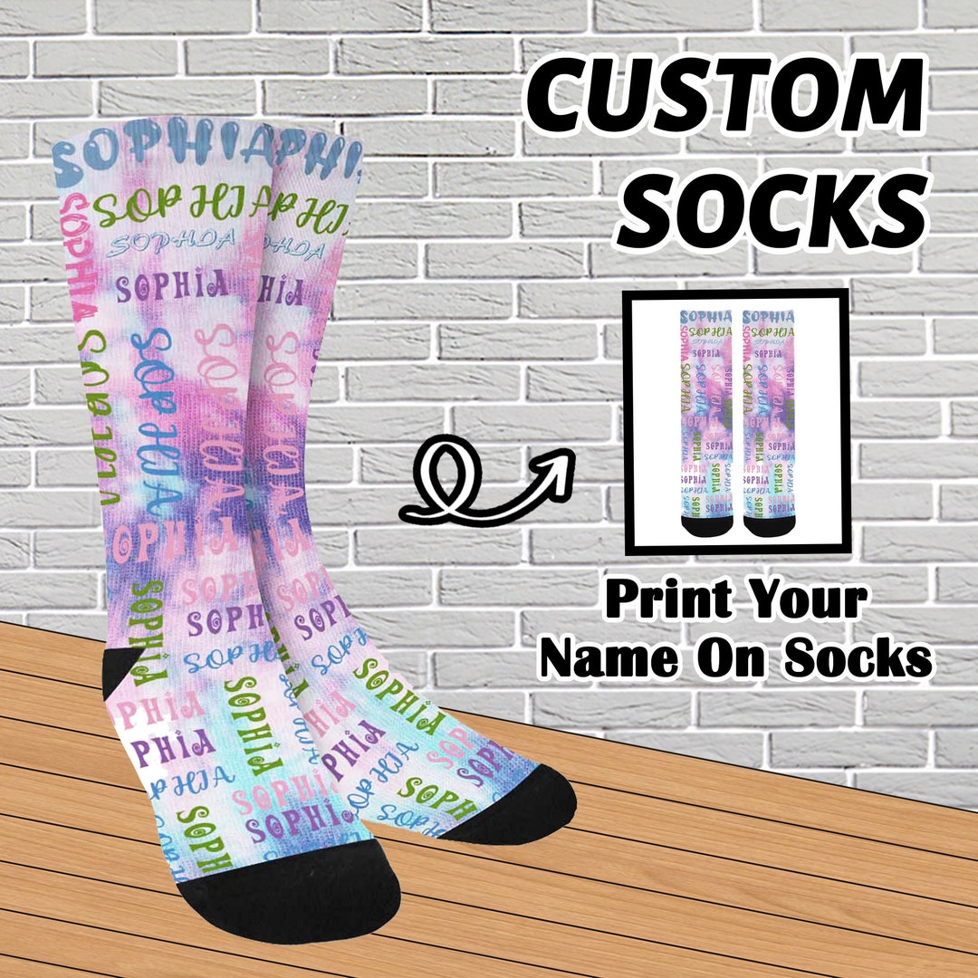 Custom Name Sock, Custom Socks With Name, Print Name Socks, Custom